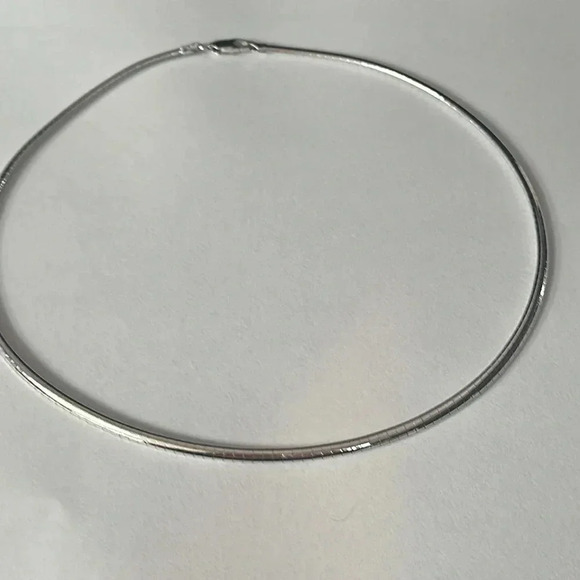 925 Sterling silver rhodium plated omega 16" .  14.07 g of silver! - Picture 12 of 16